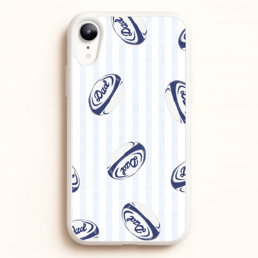 Dad Rugby Ball Pattern iPhone XR Case