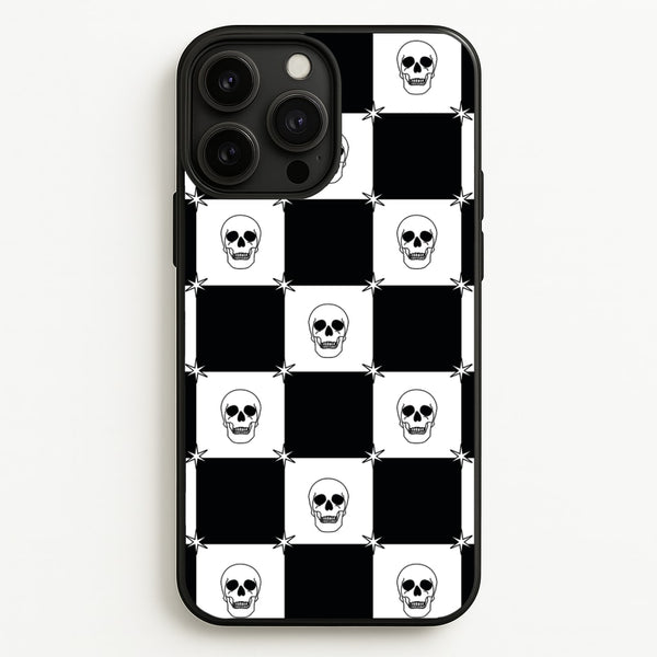 Checkered Skulls Pattern iPhone 13 Pro Max Case