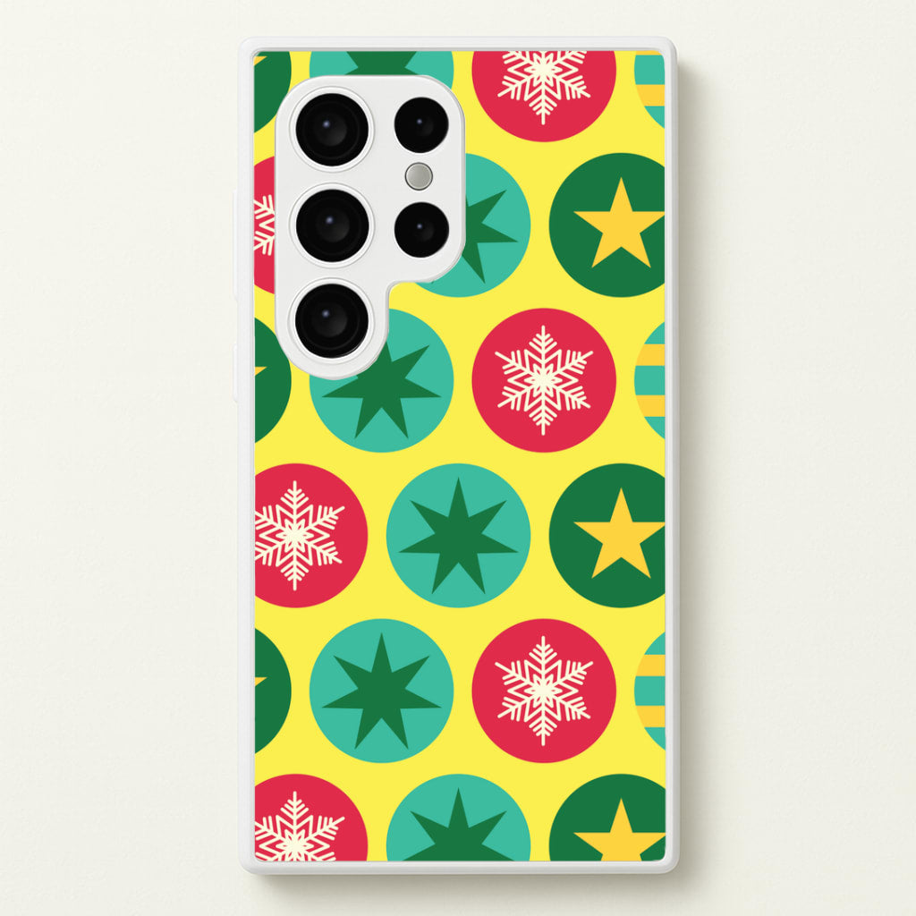 Colourful Abstract Baubles Christmas Pattern Galaxy S24 Ultra Case