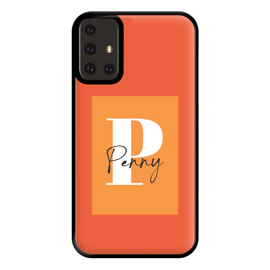 Orange Personalised Name Galaxy A71 Case