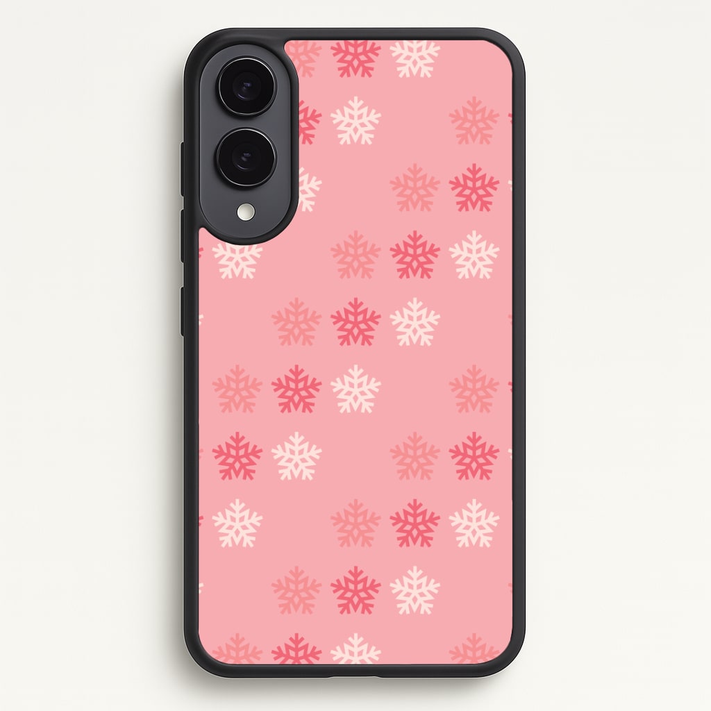 Red Slowflakes Christmas Pattern Galaxy S25 Edge Case