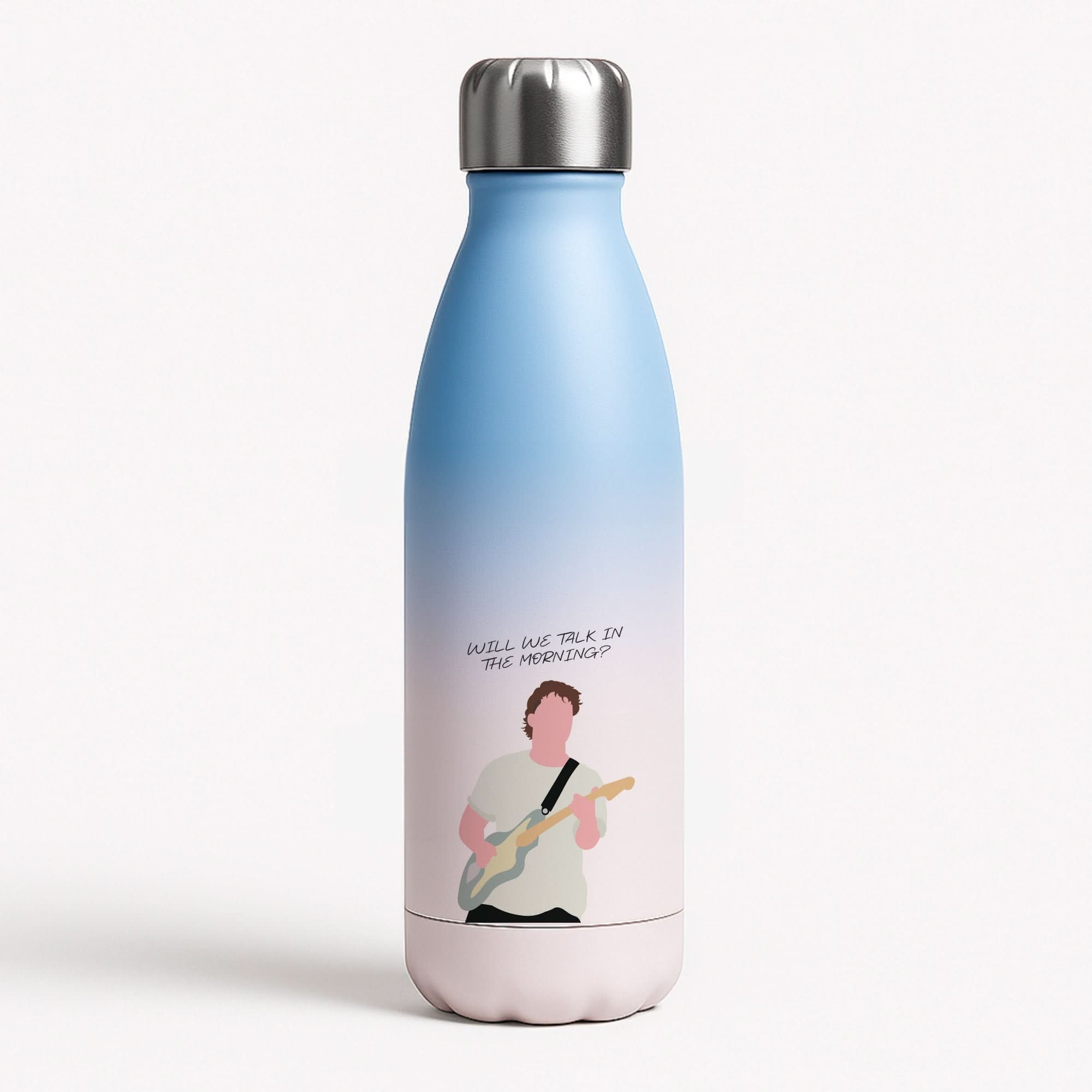 Will We Talk In The Morning Yellow Blue Water Bottle