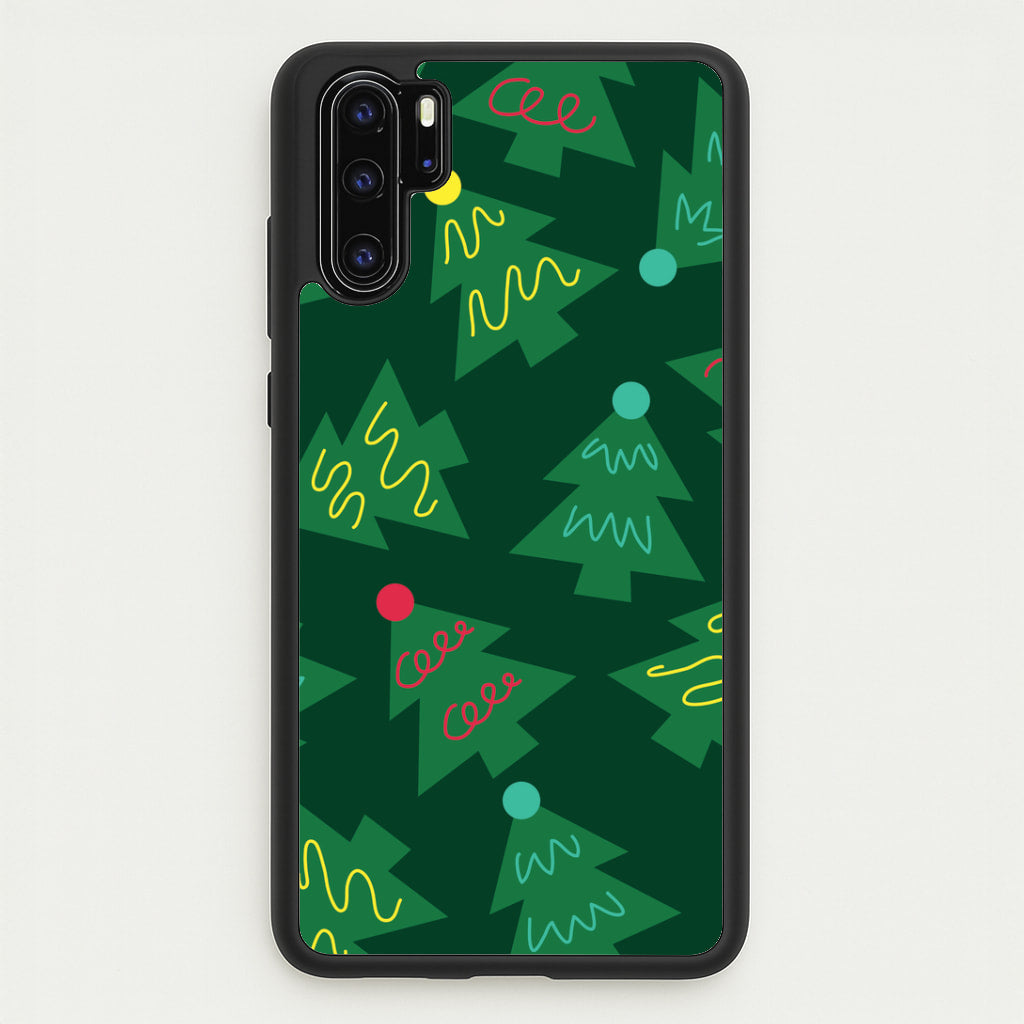Abstract Christmas Trees Pattern Huawei P30 Pro Case