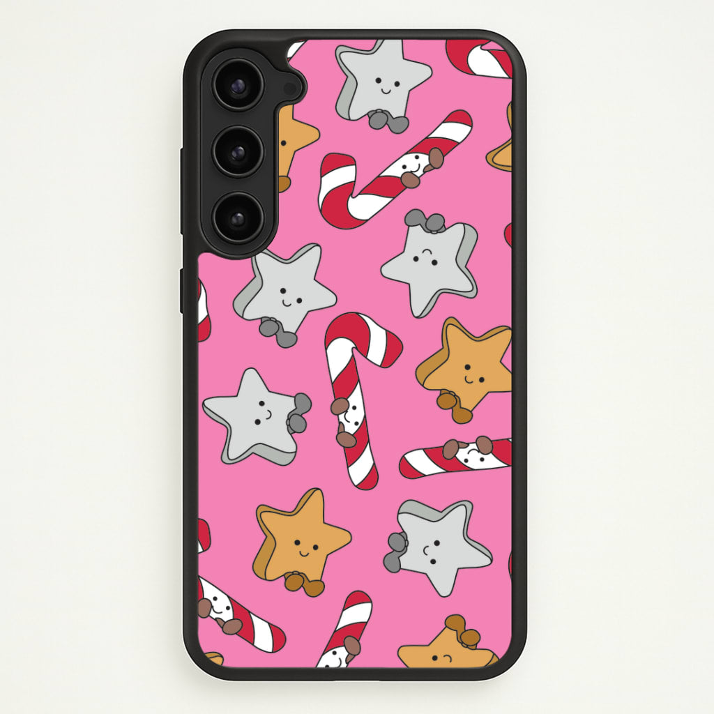 Pink Christmas Plushies Pattern Galaxy S23 Plus Case