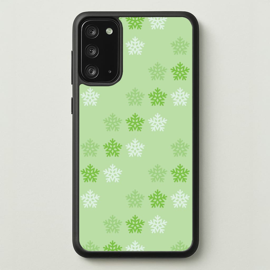 Green Slowflakes Christmas Pattern Galaxy Note 20 Case