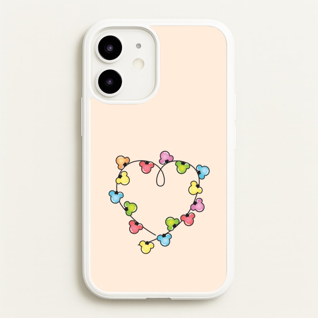 Cartoon Mouse Christmas Fairylights Heart iPhone 12 Mini Case