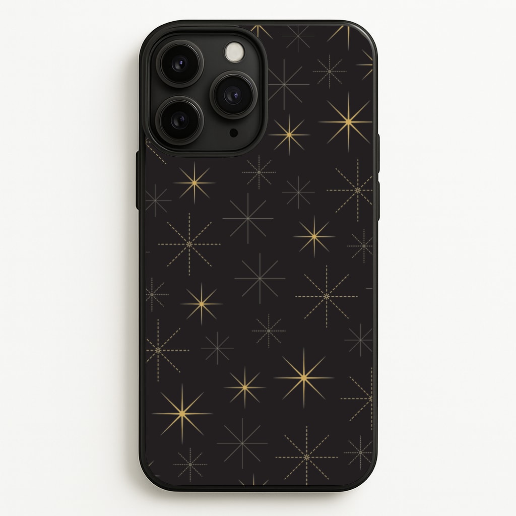 Christmas Gold Stars Pattern iPhone 11 Pro Max Case