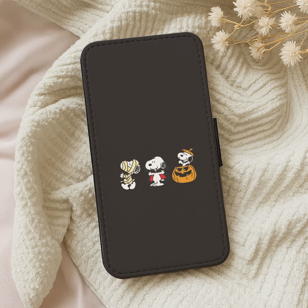 Cartoon Beagle Halloween Costumes Leather Phone Case