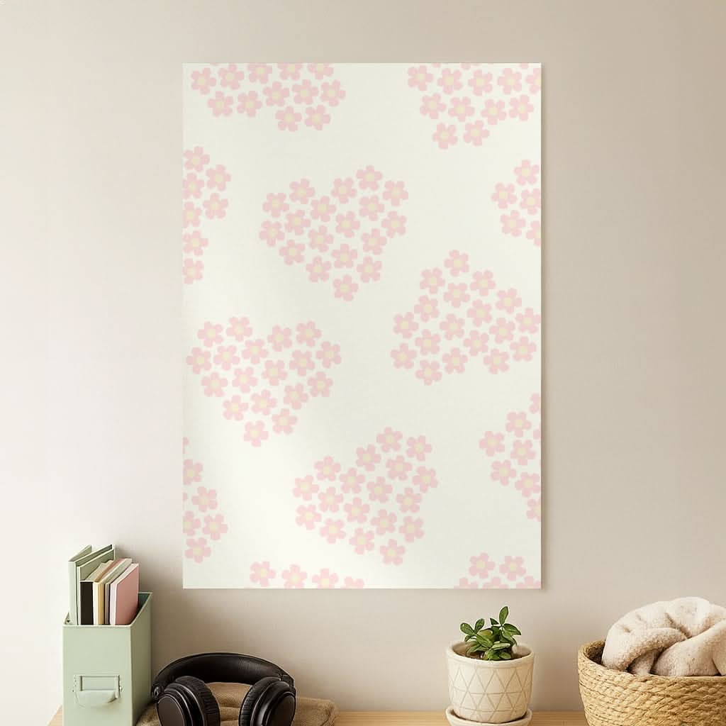 Flower Hearts Pattern Poster