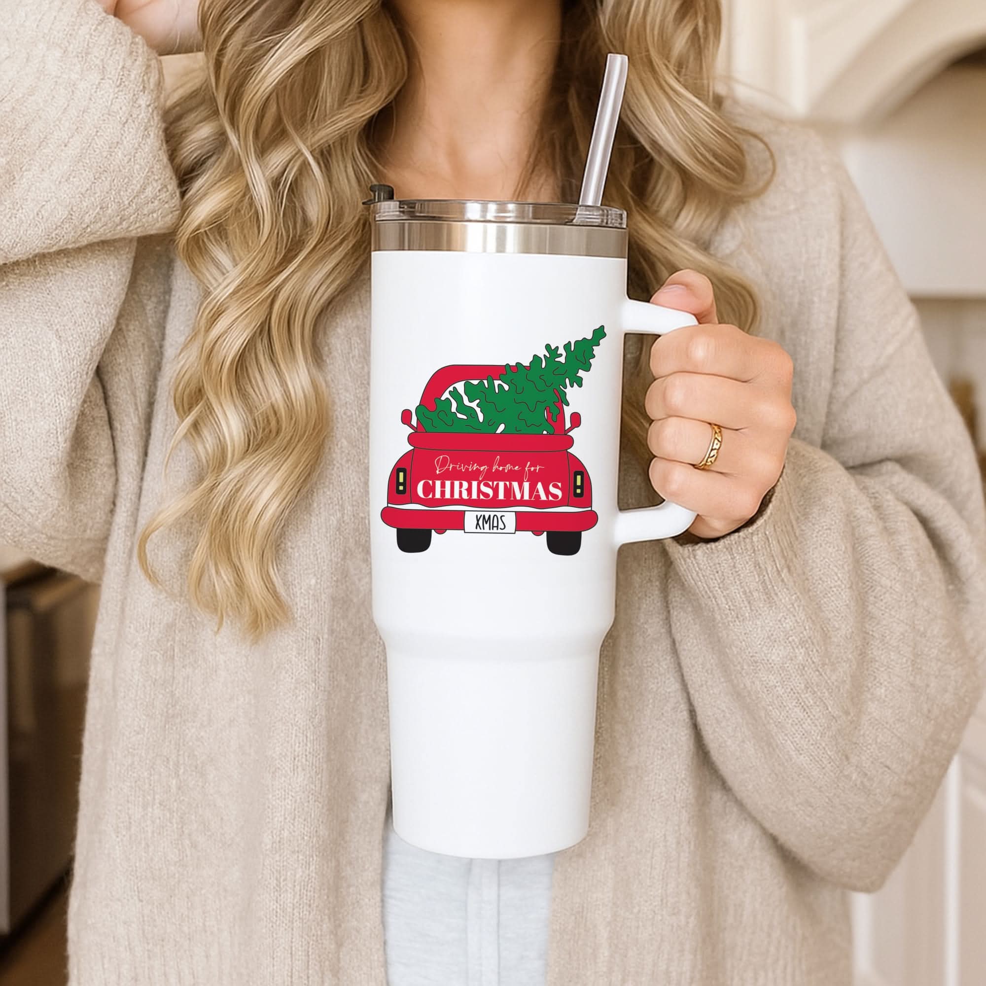 Driving Home For Christmas Truck Tumbler