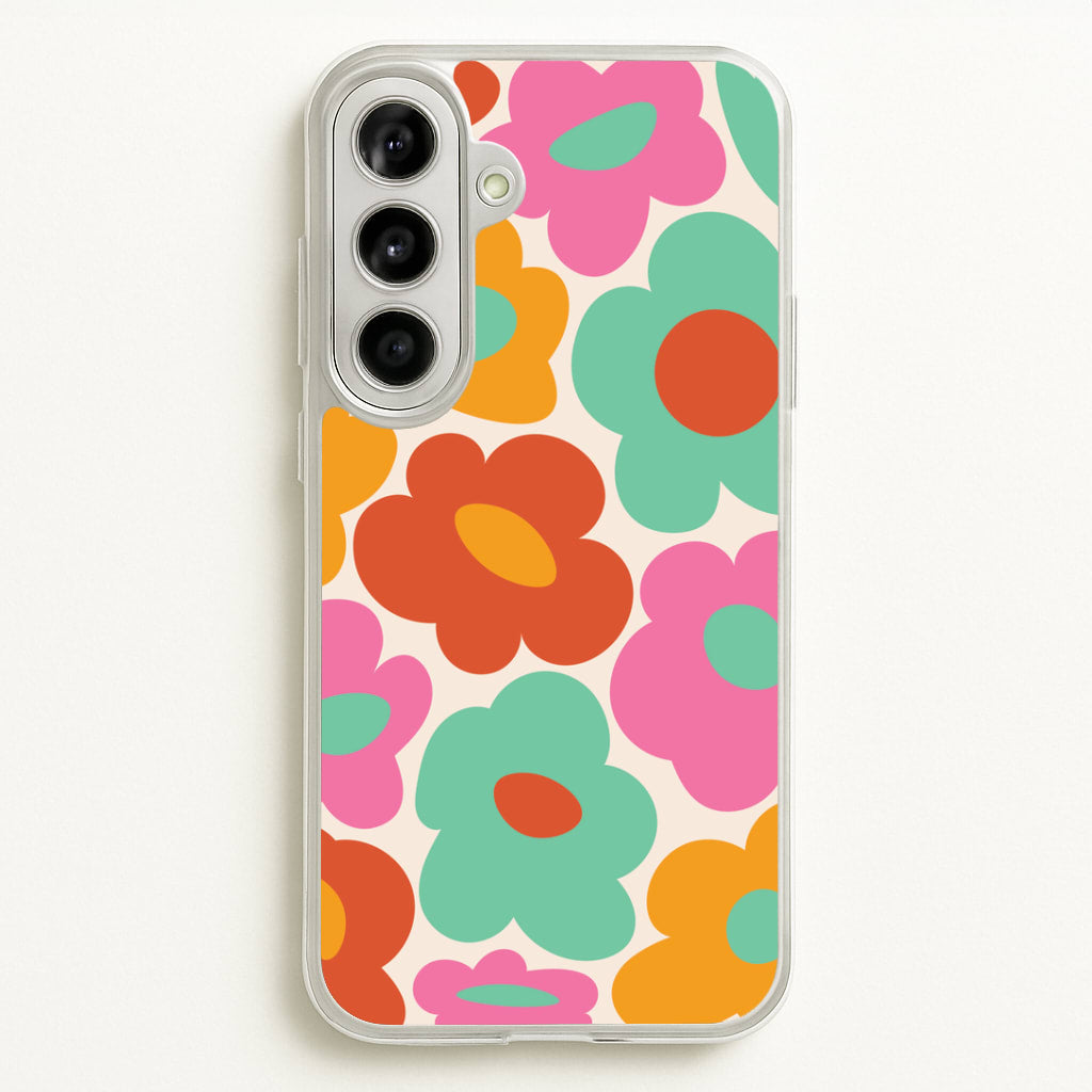 Abstract Trippy Retro Flowers Galaxy A56 Case
