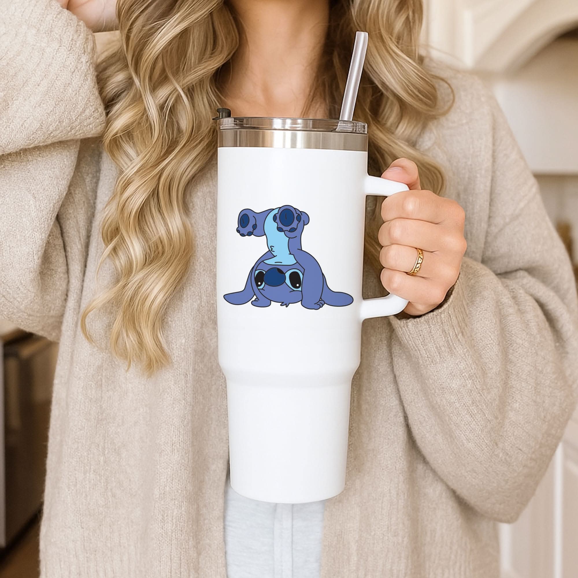 Cute Blue Alien Handstand Tumbler
