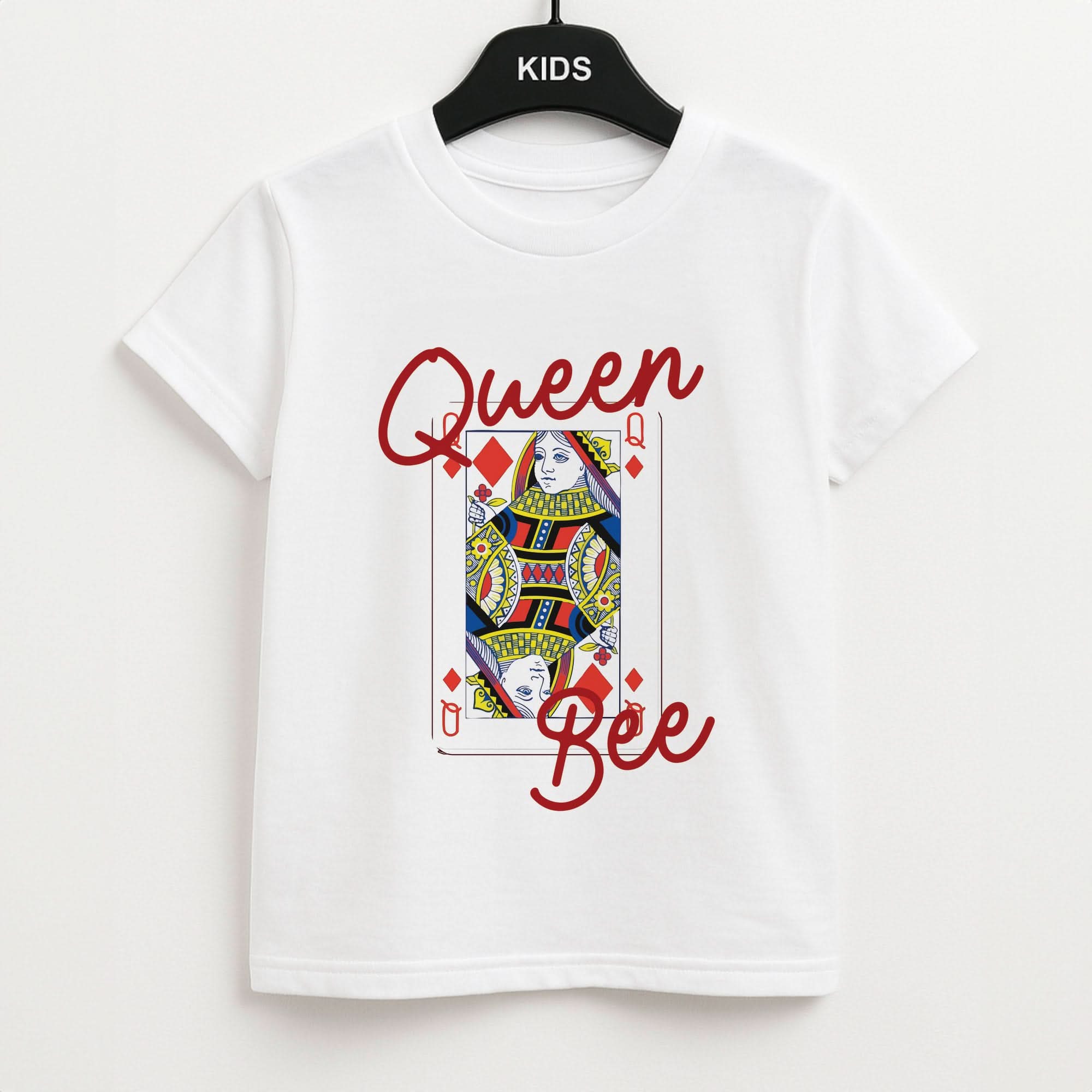 Queen Bee Playing Card Kids Unisex T-Shirt