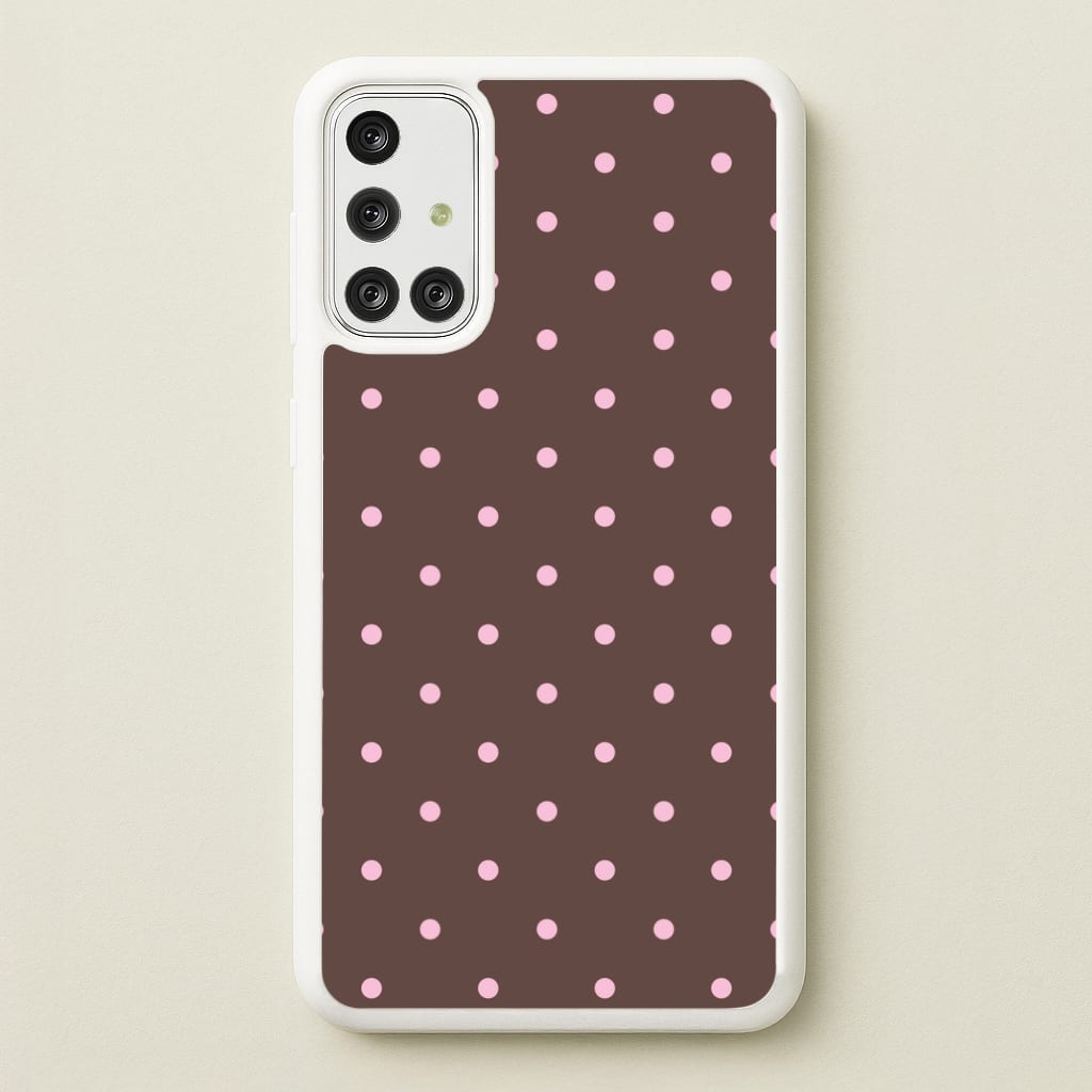 Chocolate & Strawberry Polka Dots Galaxy A71 Case