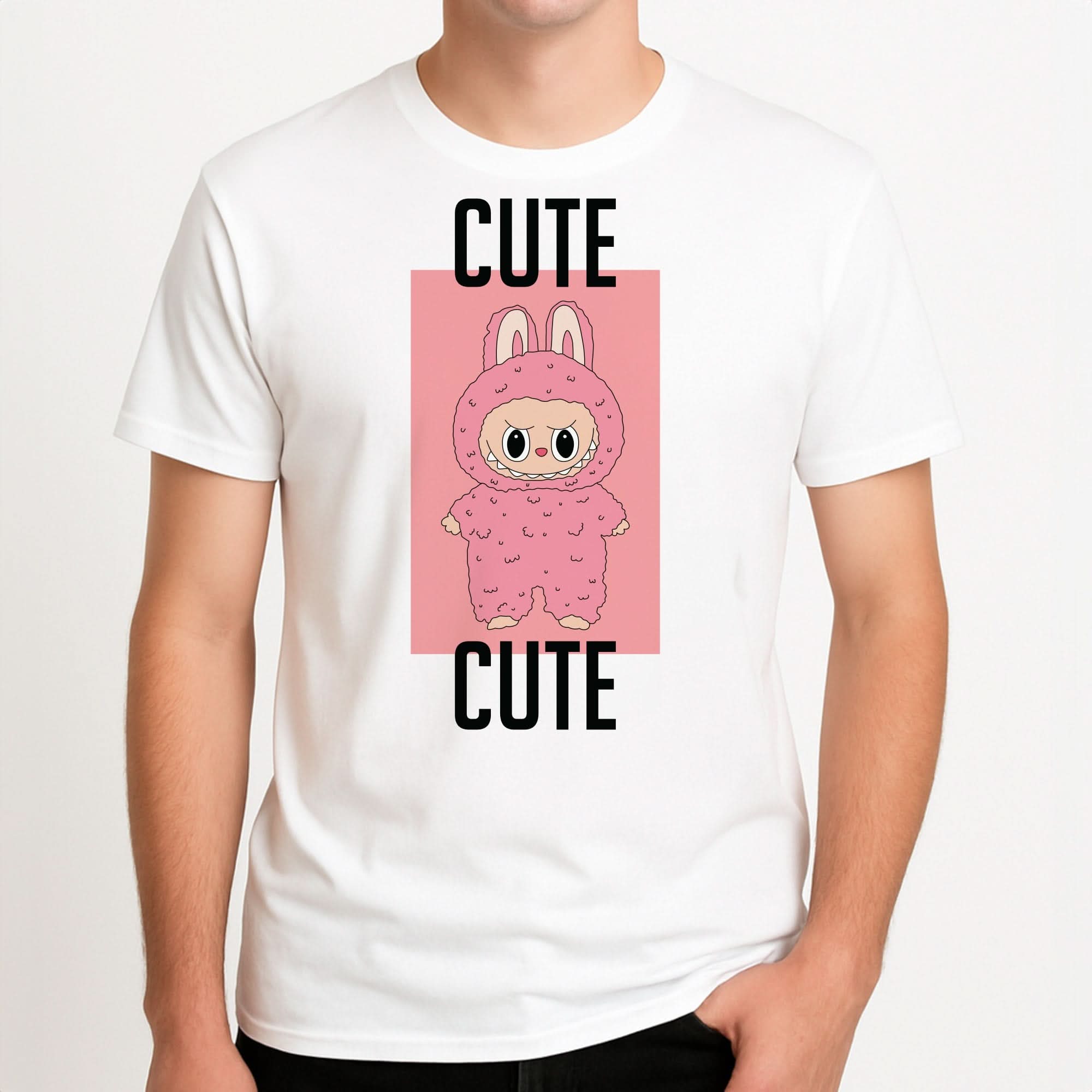 Cute Pink Monster Mens T-Shirt