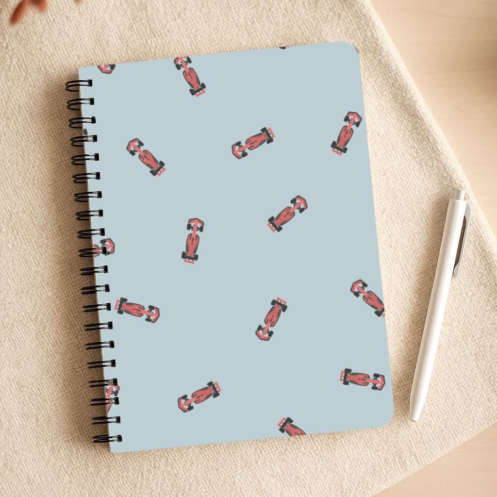 Race Cars Pattern Blue Notepad