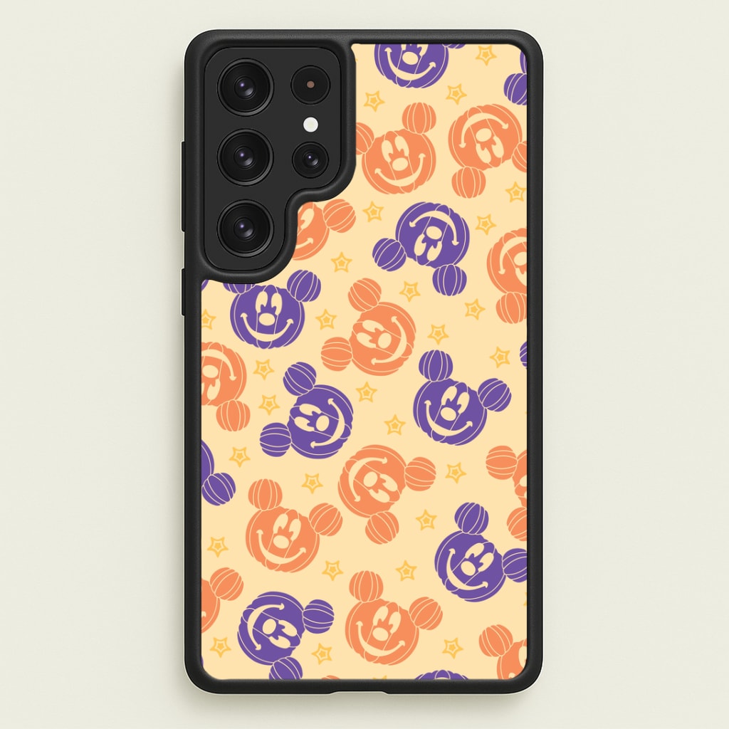 Pumkin Mouse And Stars Pattern Galaxy S22 Ultra Case