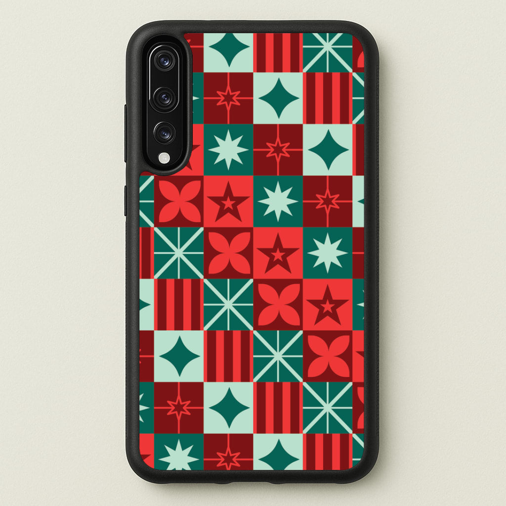 Geometric Square Christmas Pattern Huawei P20 Pro Case