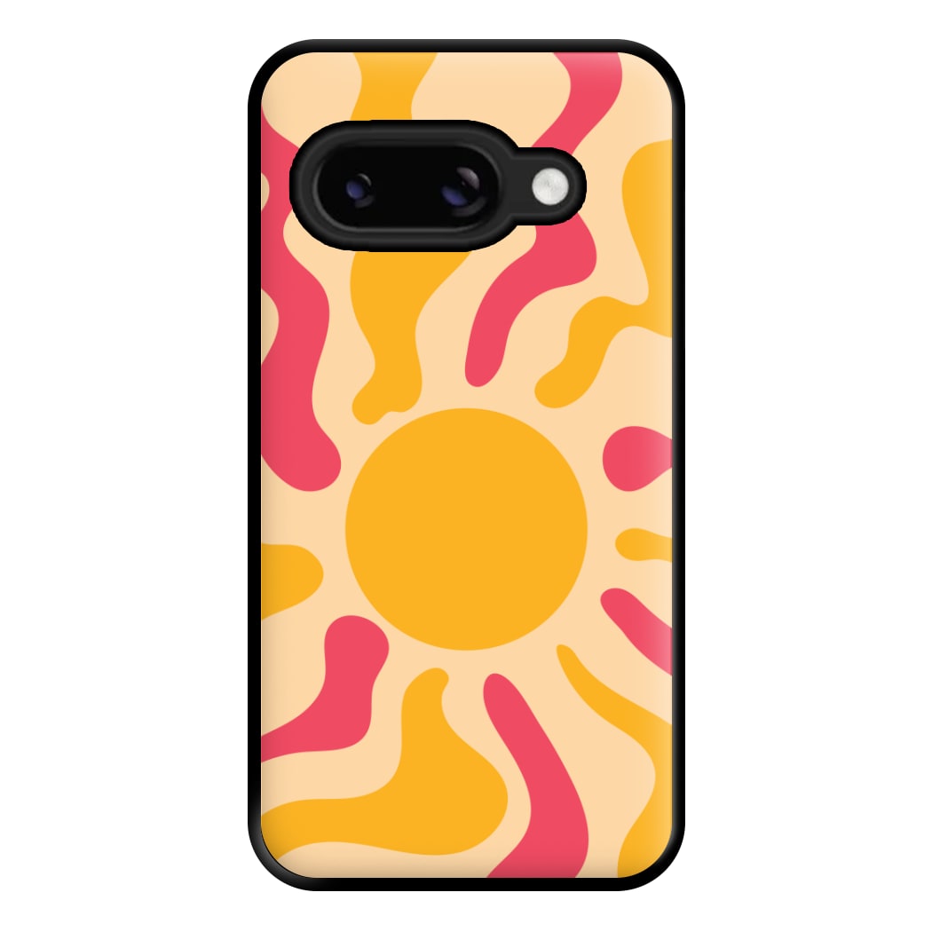Yellow And Pink Abstract Sun Google Pixel 9a Case