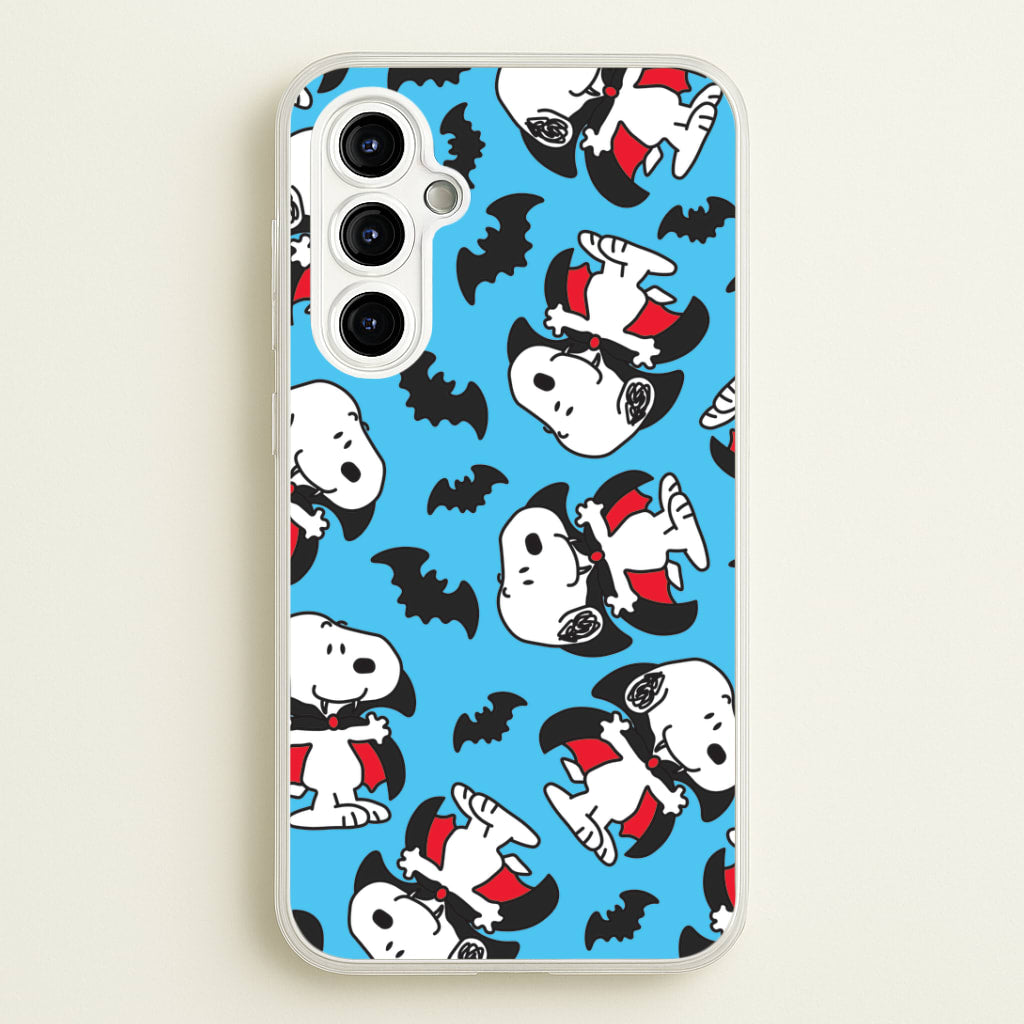 Cartoon Beagle Vampire And Bats Pattern Galaxy A54 Case