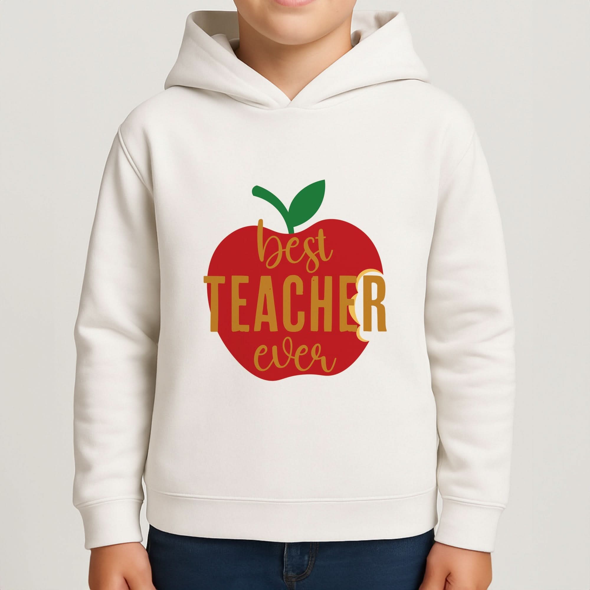 Apple Best Teacher Ever Boys Hoodie