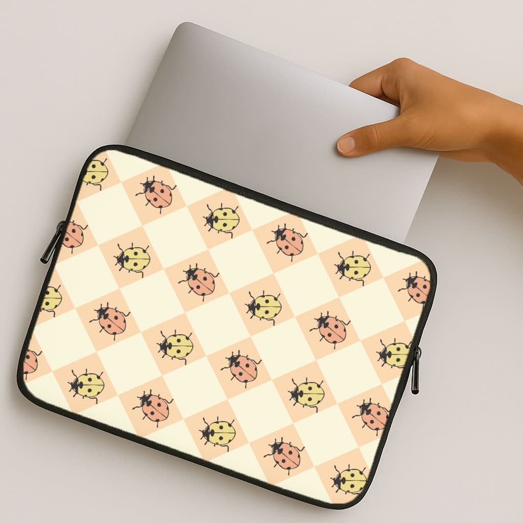 Argyle Ladybugs Pattern MacBook Cover