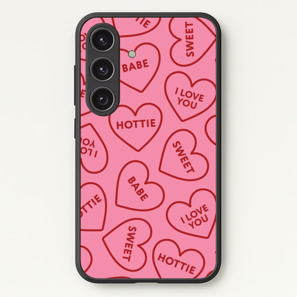 Quote Love Hearts Pattern Galaxy S24 Case