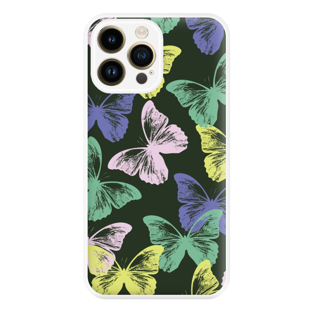 Colourful Butterfly Stamps Pattern iPhone 14 Pro Case