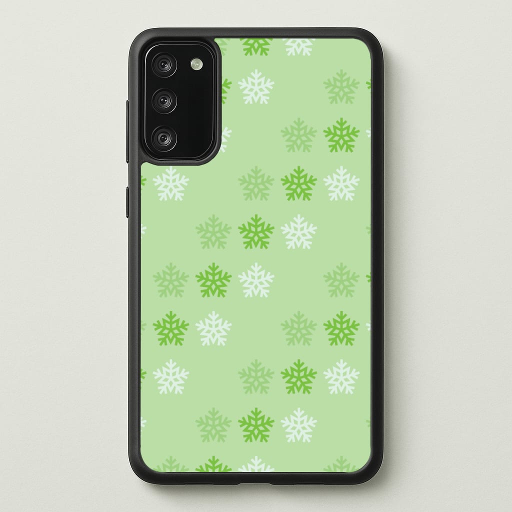 Green Slowflakes Christmas Pattern Galaxy S20FE Case