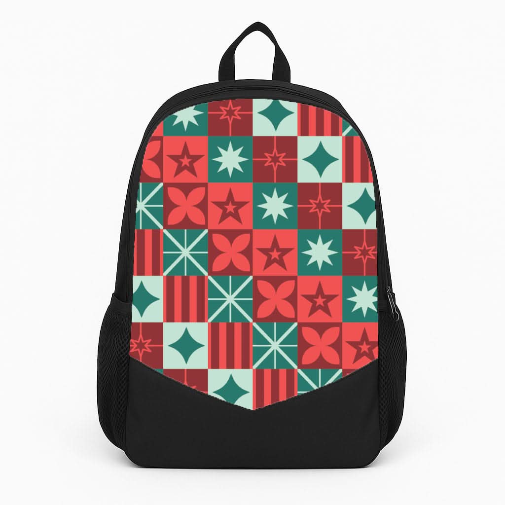 Geometric Square Christmas Pattern Backpack