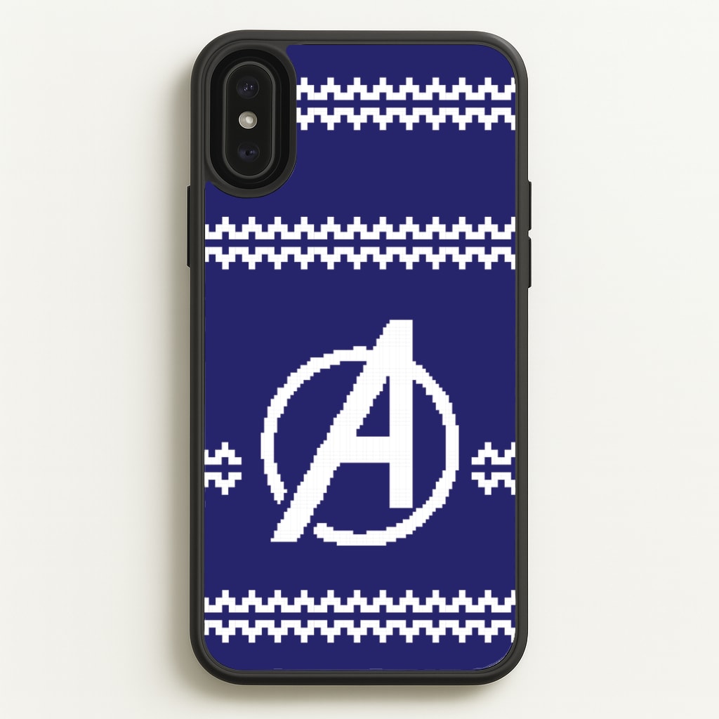 Superhero Team Blue Christmas Jumper iPhone XS Max Case