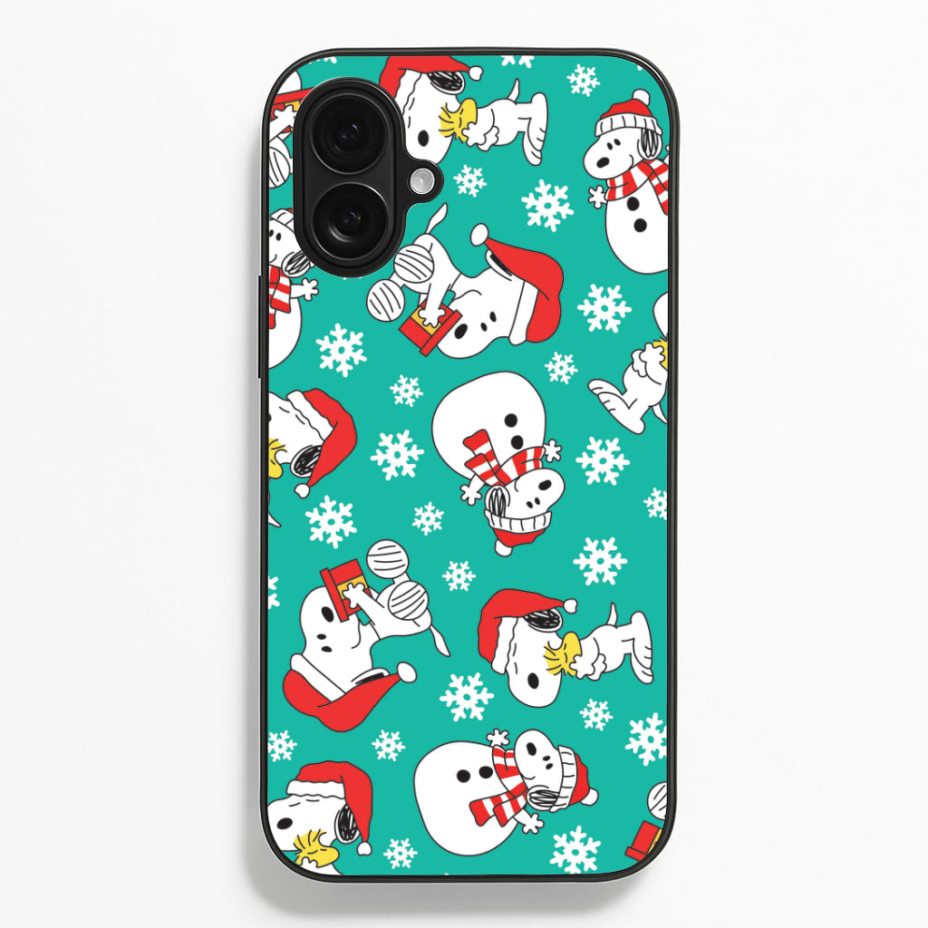 Christmas Cartoon Beagle Pattern iPhone 16 Plus Case