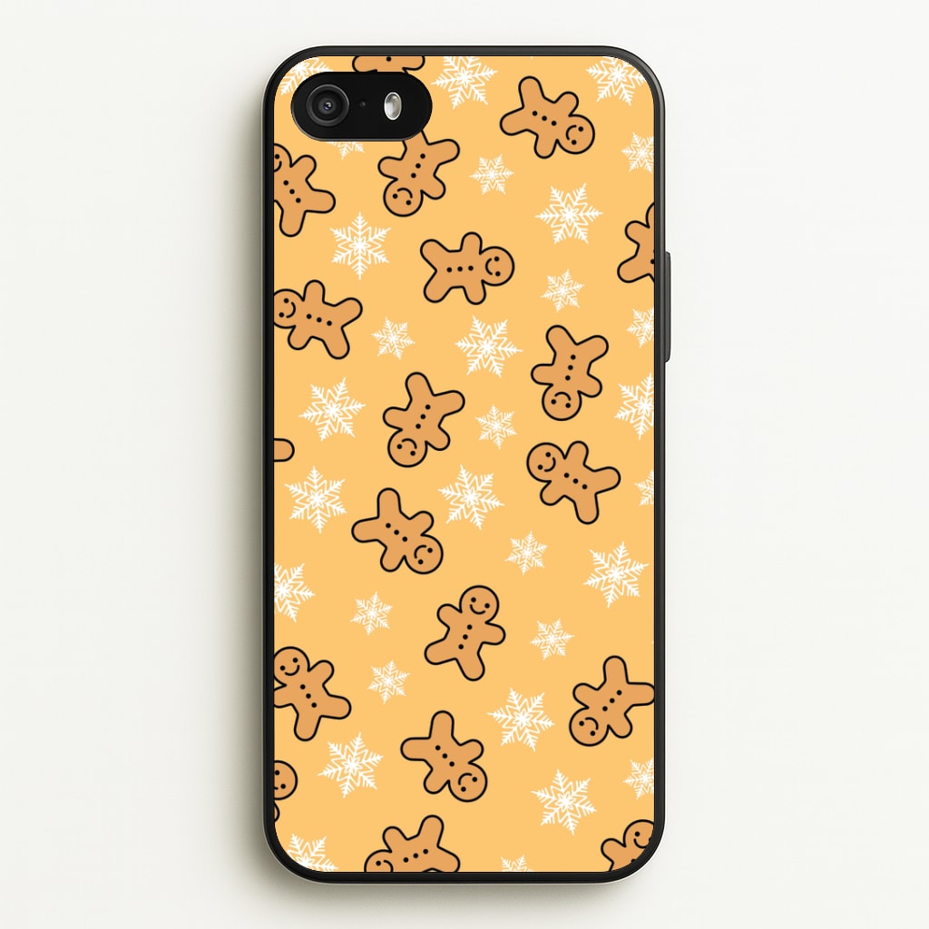 Cute Gingerbread And Snowflakes Pattern iPhone 5 / 5s / SE 2016 Case