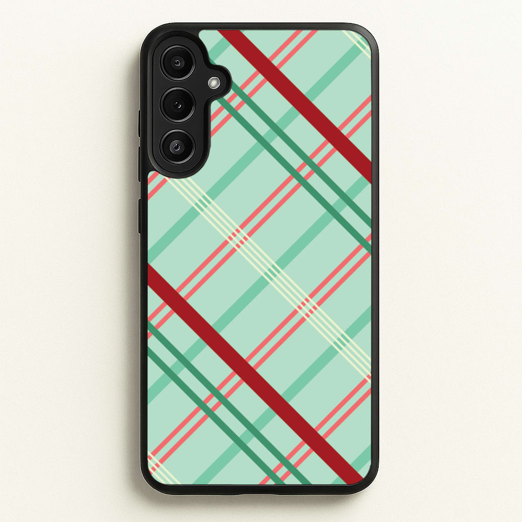 Pastel Tartan Christmas Pattern Galaxy A36 Case