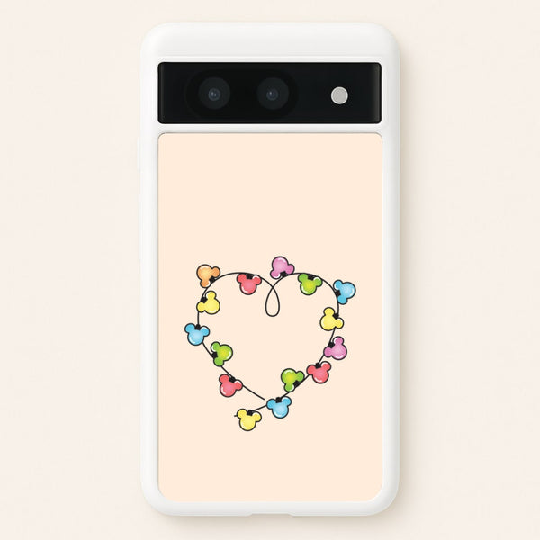 Cartoon Mouse Christmas Fairylights Heart Google Pixel 8a Case