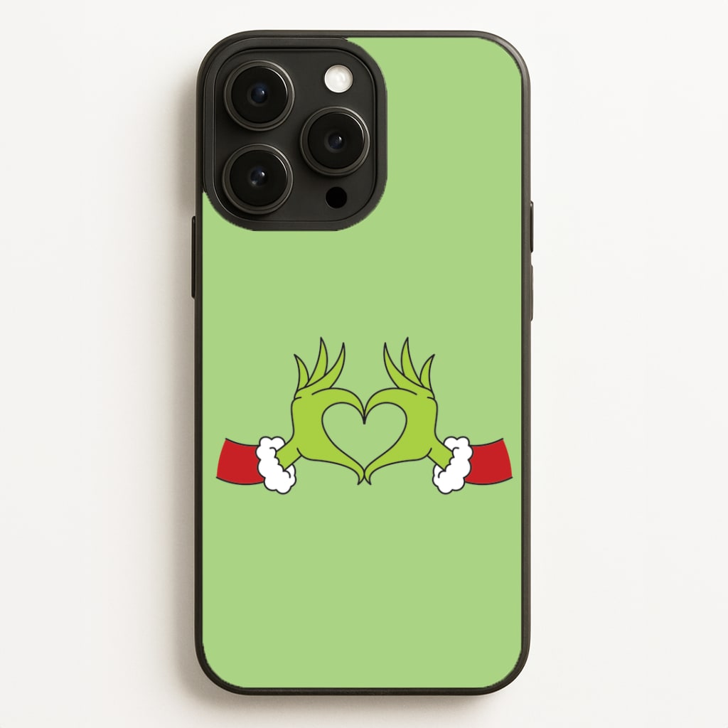 Christmas Green Heart iPhone 16 Pro Case