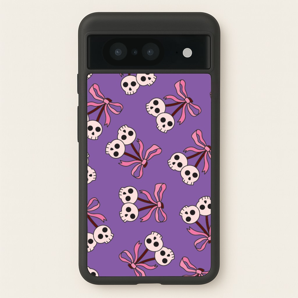 Cherry Skulls Pattern Google Pixel 8 Case