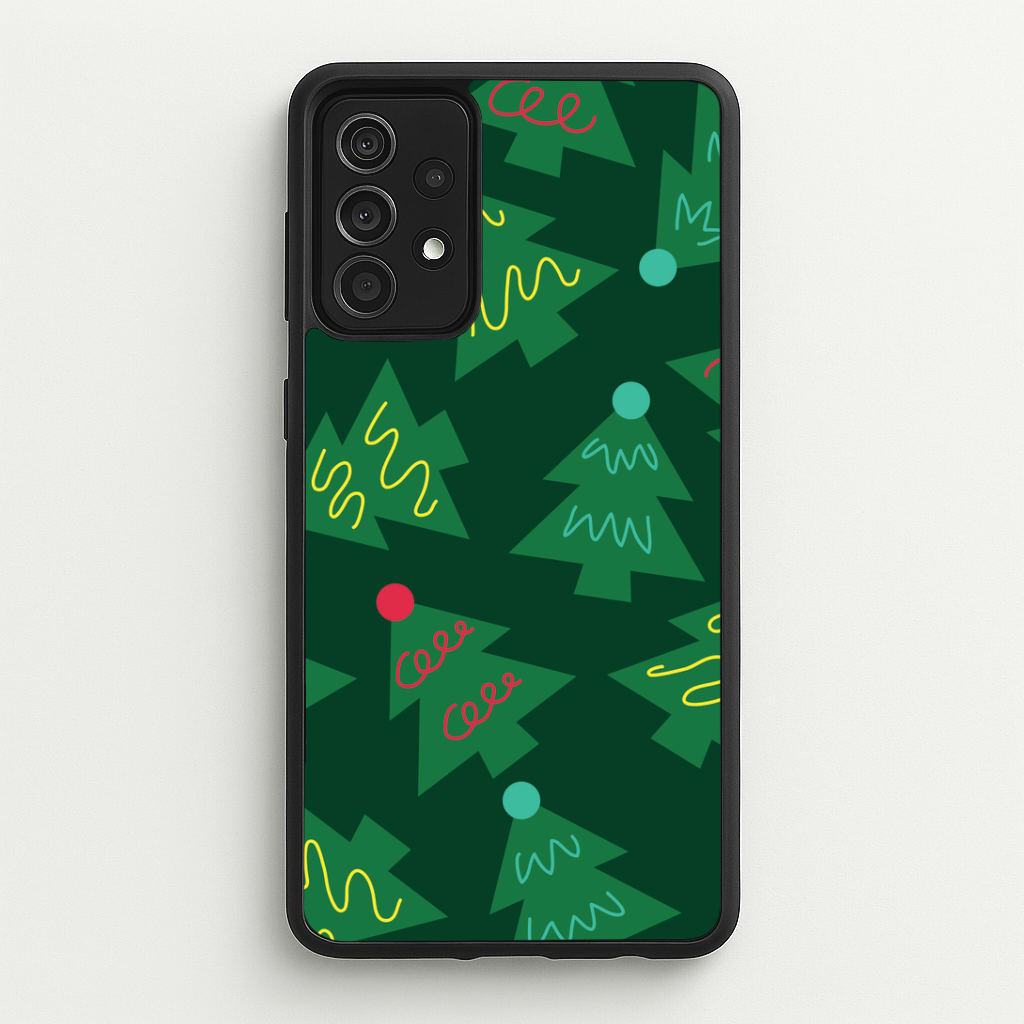Abstract Christmas Trees Pattern Galaxy A52 / A52s Case