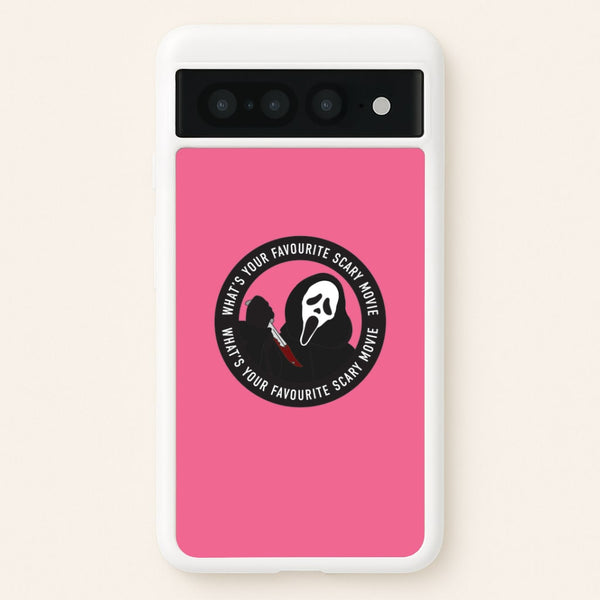 What's Your Favourite Scary Movie Badge Google Pixel 7 Pro Case