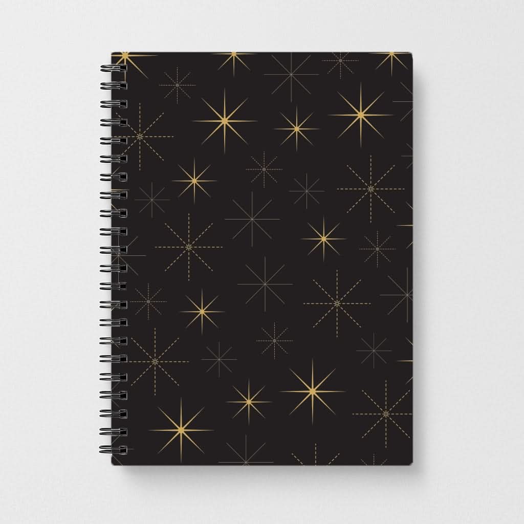 Christmas Gold Stars Pattern Notebook