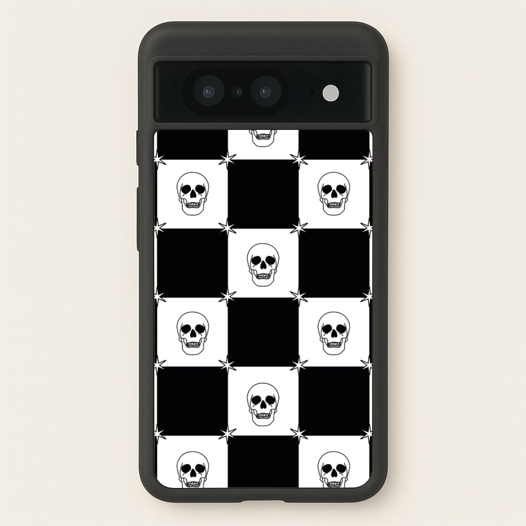 Checkered Skulls Pattern Google Pixel 8 Case