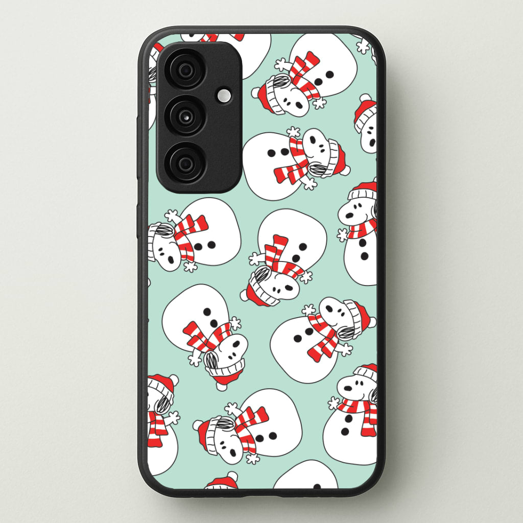 Cartoon Beagle Snowman Pattern Galaxy A55 Case