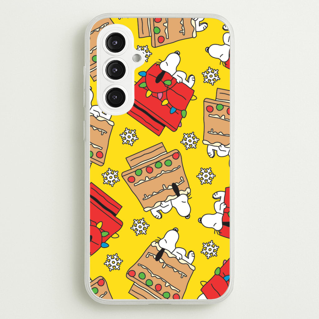 Cartoon Beagle Fairylights And Gingerbead Pattern Galaxy S23FE Case