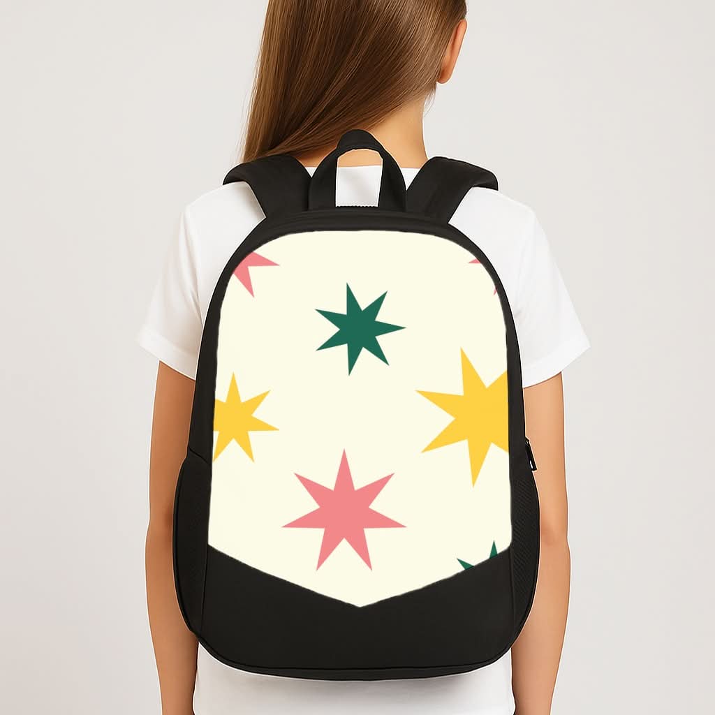 Colourful Christmas Stars Pattern School Bag