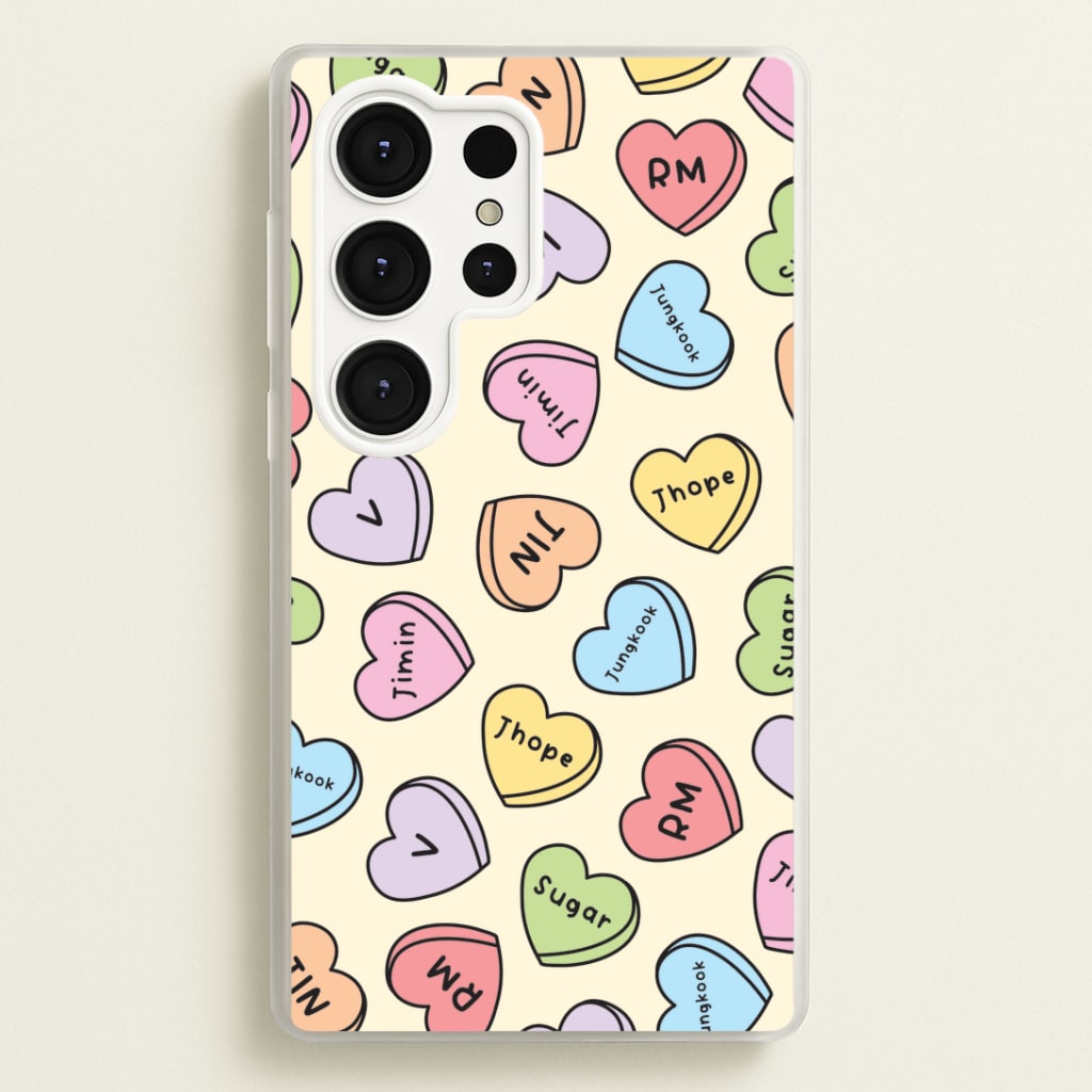 K-Pop Band Members Love Hearts Pattern Galaxy S25 Ultra Case