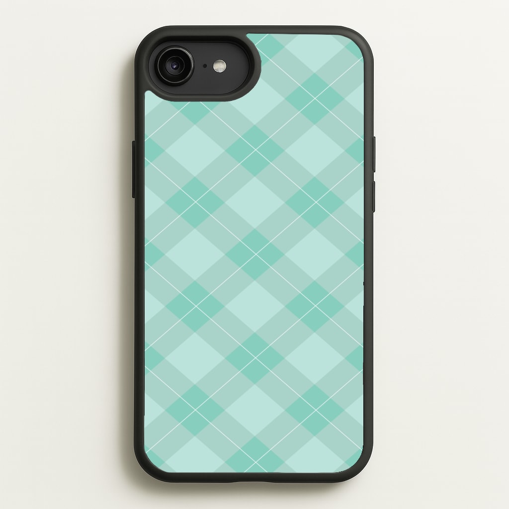 Light Cyan Tartan Christmas Pattern iPhone 6 Plus / 7 Plus / 8 Plus Case