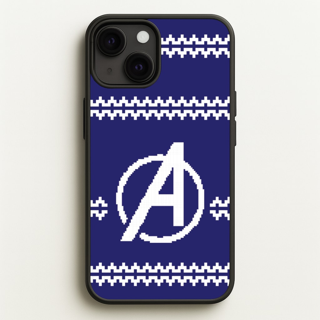 Superhero Team Blue Christmas Jumper iPhone 13 Case