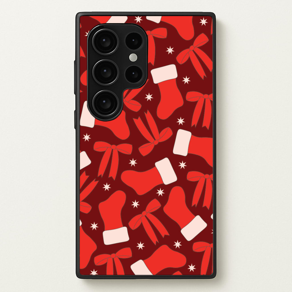Stockings And Bows Pattern Galaxy S24 Ultra Case