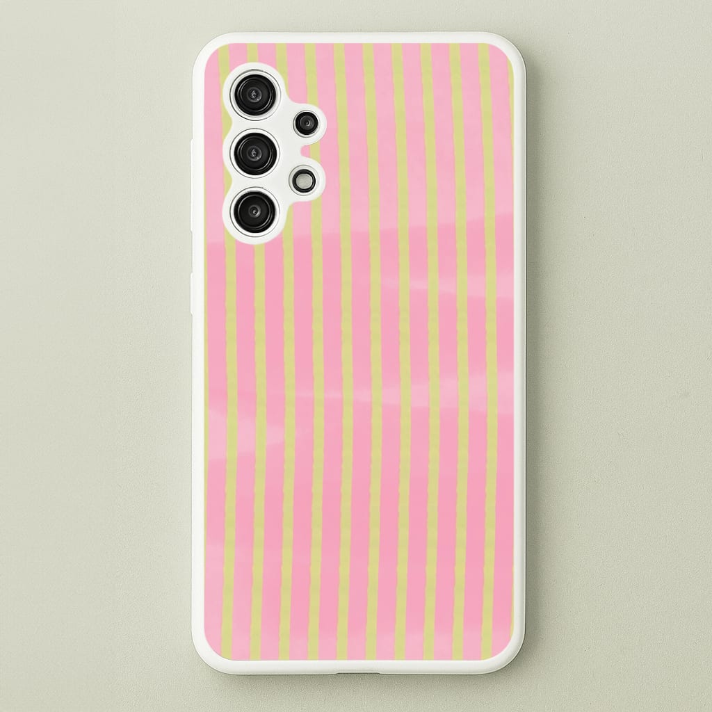Pink Meadow Stripes Galaxy A13 Case