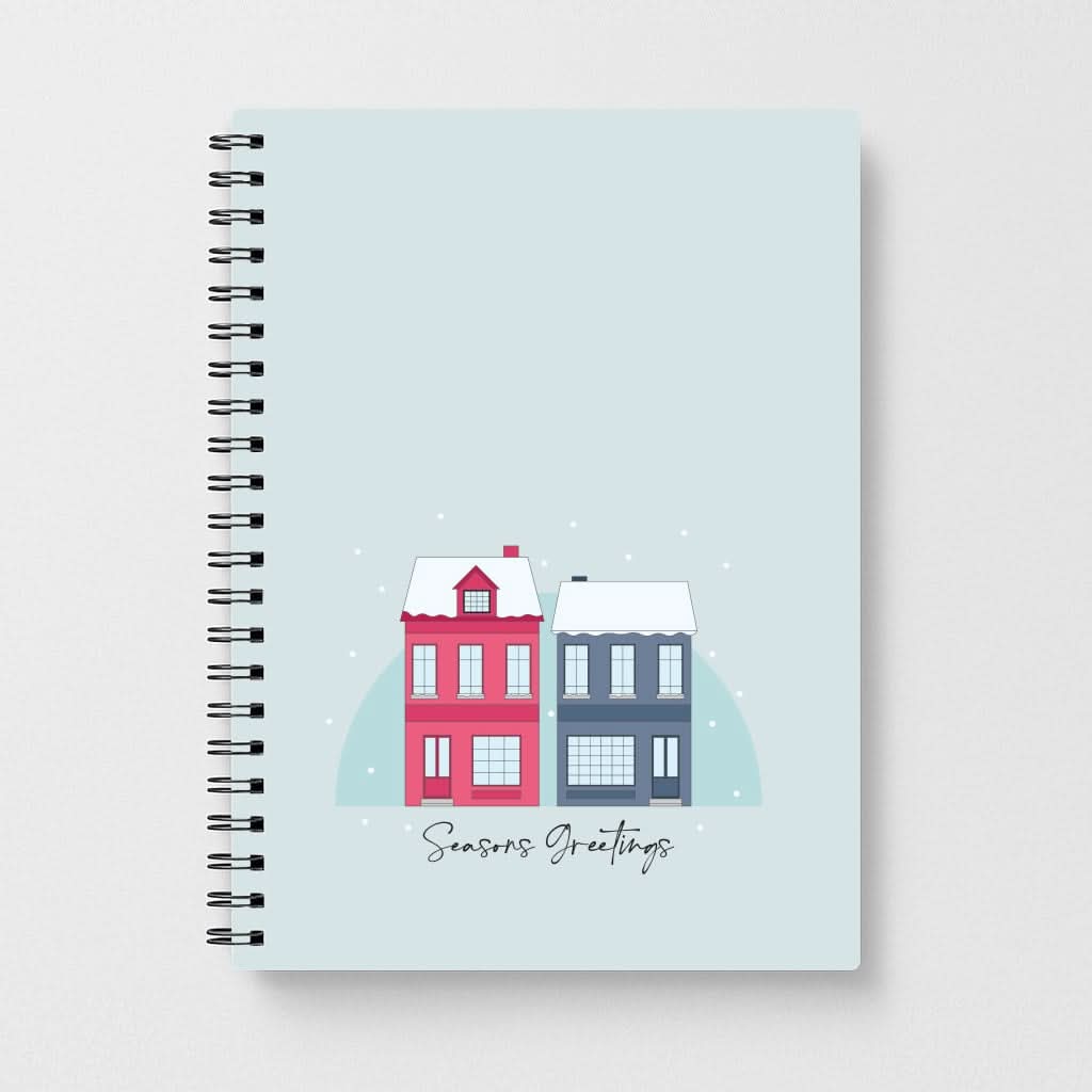 Seasons Greetings Winter Townhouses Notebook